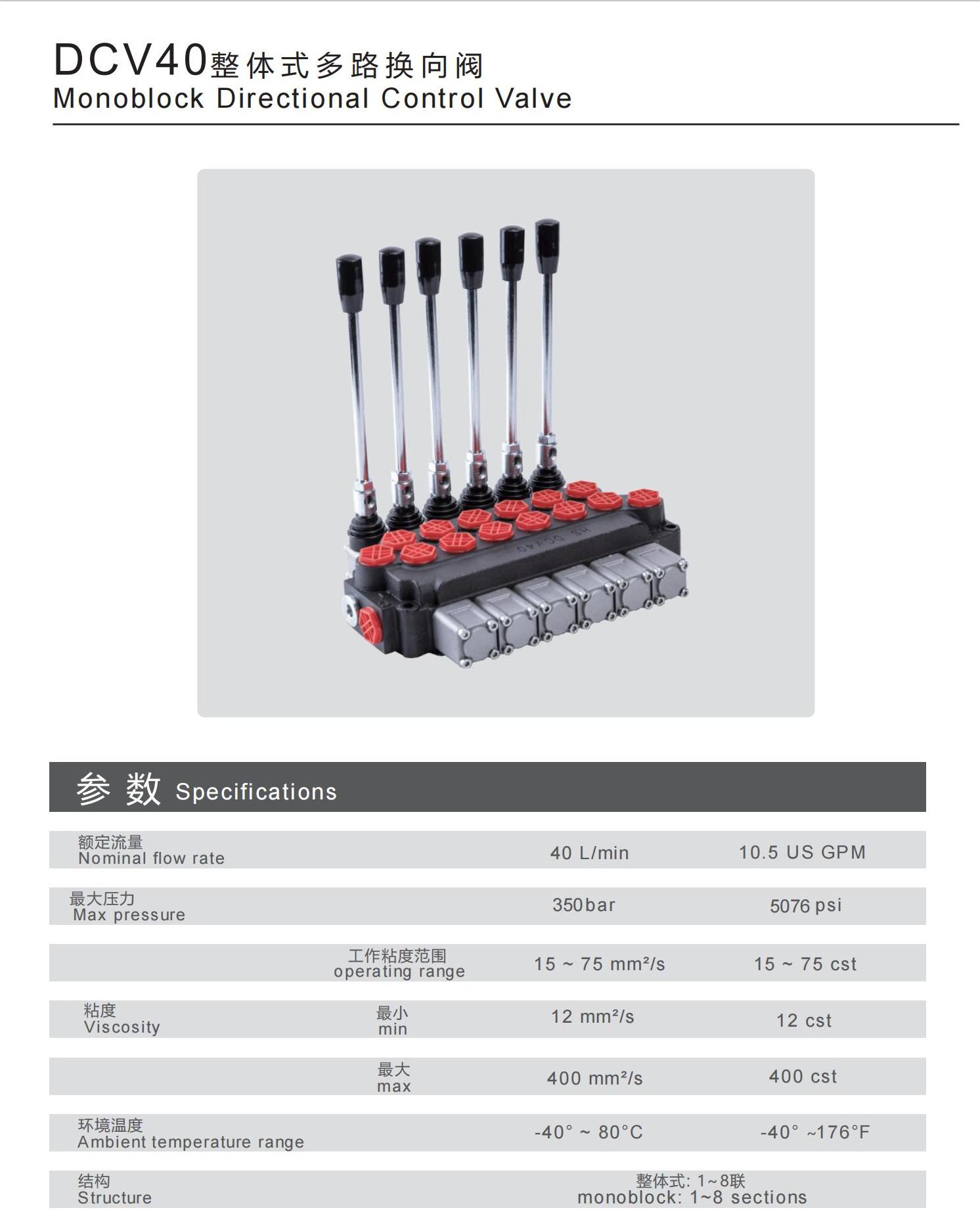 DCV40 DCV20-4OT-1 solenoid Directional Control Valve