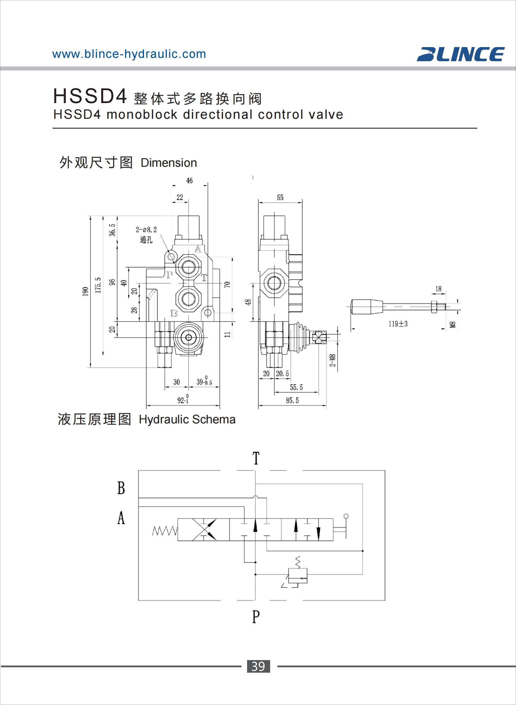 monoblock one sections 45 L/min directional control valve